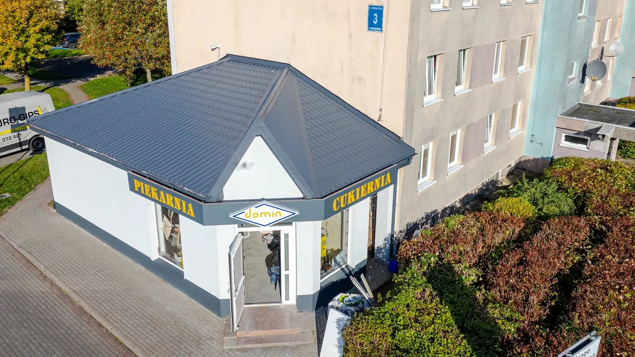 Mycie i malowanie dachu z blachodachówki: Piekarnia i Cukiernia Domin w Słupsku – Słupsk, CleanTech